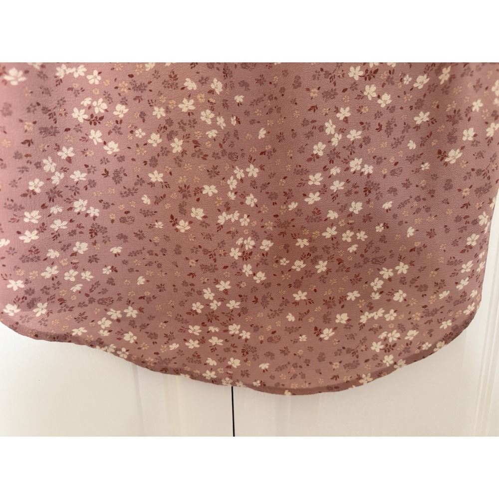 Pink Rose Short Sleeve Floral Pink /White Size L - Picture 9 of 12